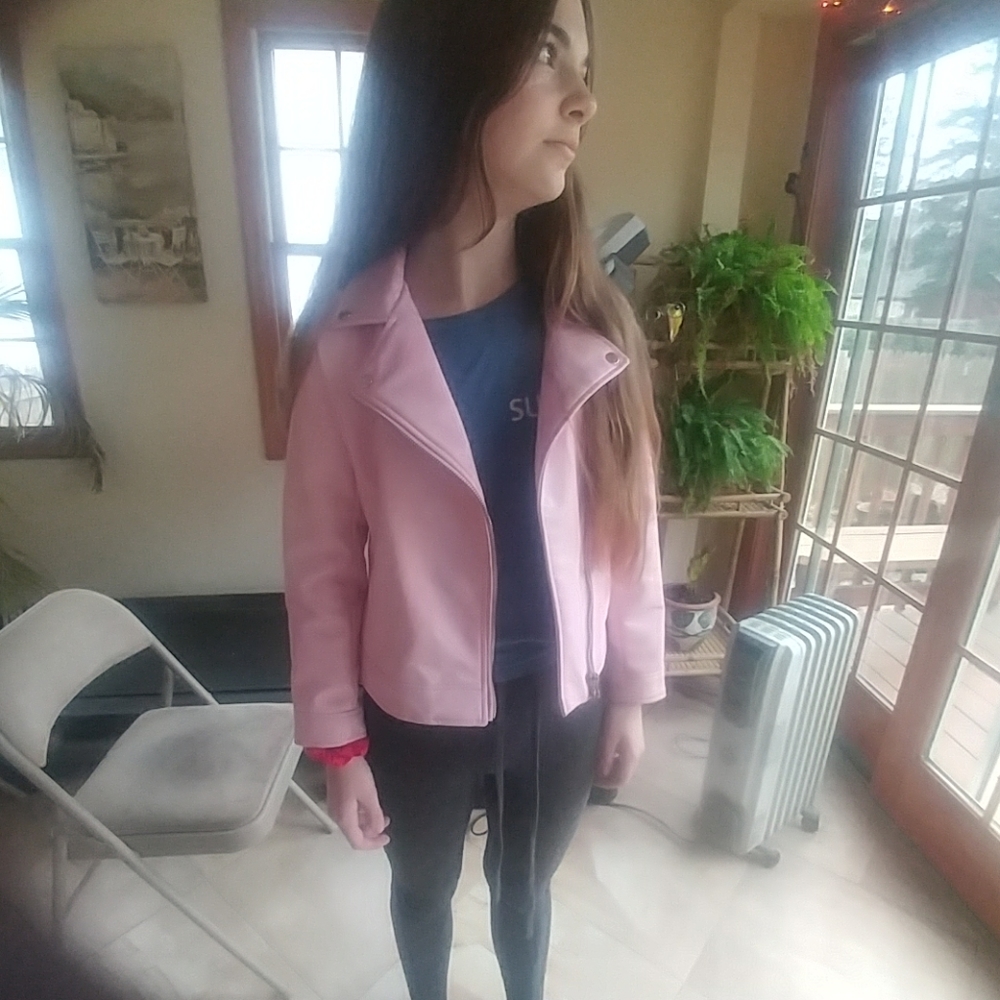 Girls pleather coat,zara size 10